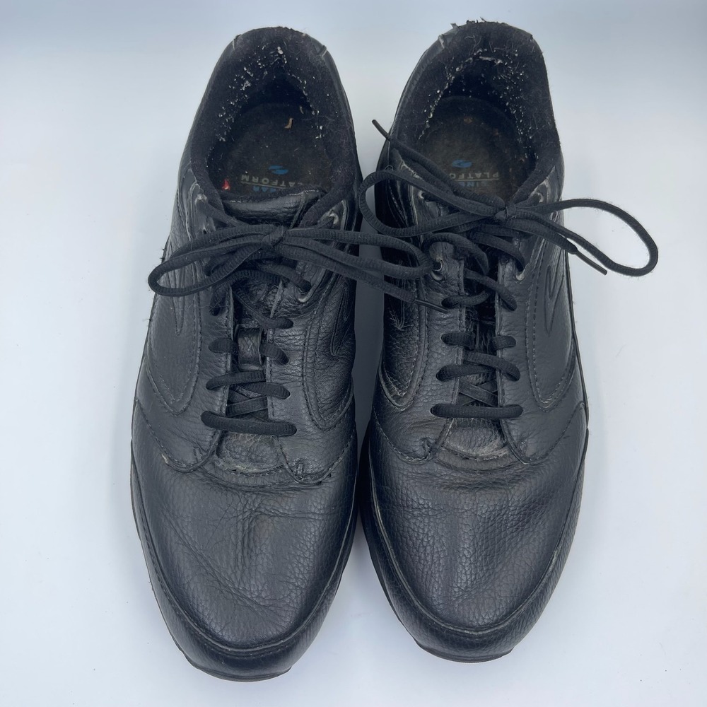 Brooks Addiction Walker Sneakers Men's Size 12.5 D Black Leather Linear Platform